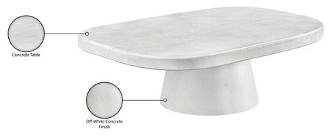 Waverly White Concrete Indoor/Outdoor Coffee Table, 1 Piece