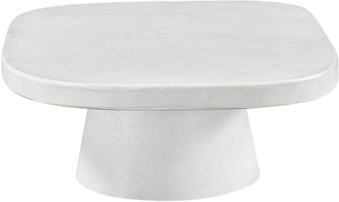 Waverly White Concrete Indoor/Outdoor Coffee Table, 1 Piece
