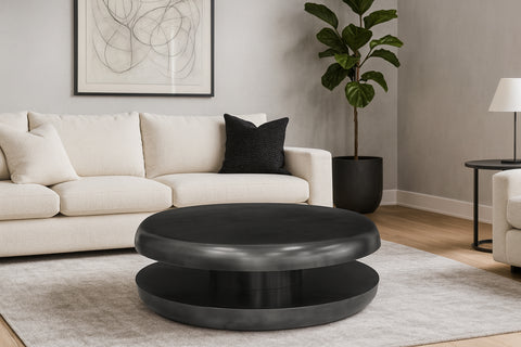 Rhea Black Iron Coffee Table, 1 Piece