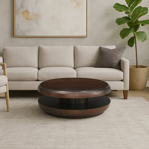 Rhea Brown Iron Coffee Table, 1 Piece