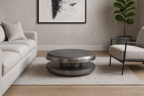 Rhea Silver Iron Coffee Table, 1 Piece