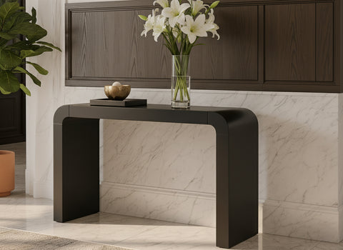 Briar Black Oak Veneer Console Table, 1 Piece