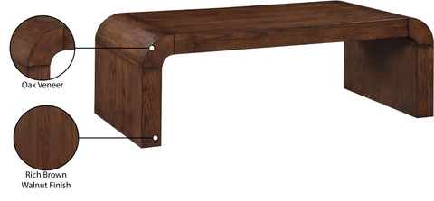 Briar Brown Oak Veneer Coffee Table, 1 Piece