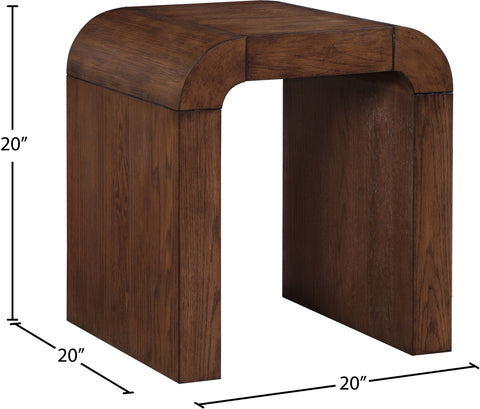 Briar Brown Oak Veneer End / Side Table, 1 Piece