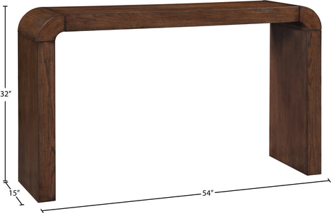Briar Brown Oak Veneer Console Table, 1 Piece
