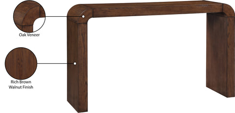 Briar Brown Oak Veneer Console Table, 1 Piece