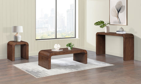Briar Brown Oak Veneer Console Table, 1 Piece