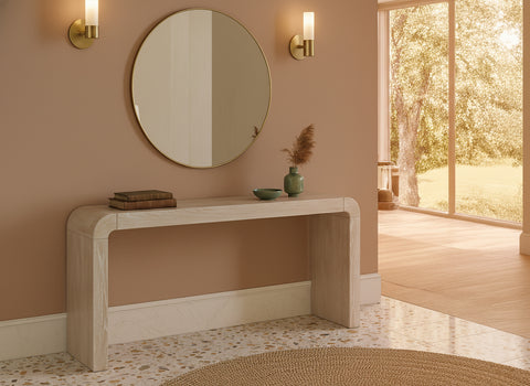 Briar Natural Oak Veneer Console Table, 1 Piece