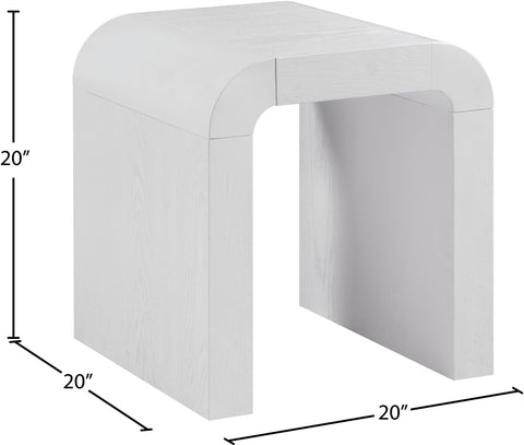 Briar White Oak Veneer End / Side Table, 1 Piece