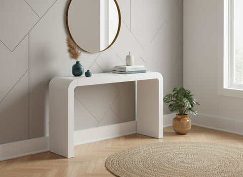 Briar White Oak Veneer Console Table, 1 Piece