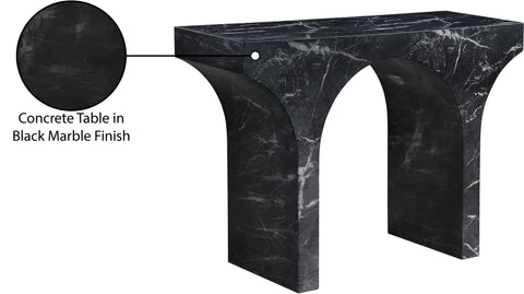 Opal Black Marble Finish Console Table, 1 Piece