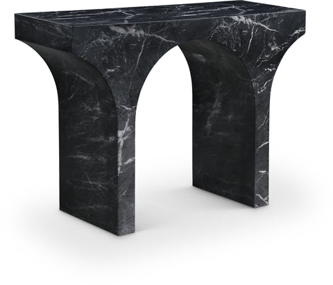 Opal Black Marble Finish Console Table, 1 Piece