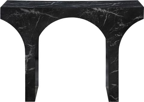 Opal Black Marble Finish Console Table, 1 Piece