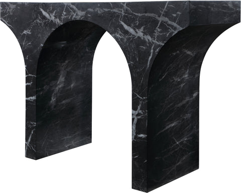 Opal Black Marble Finish Console Table, 1 Piece