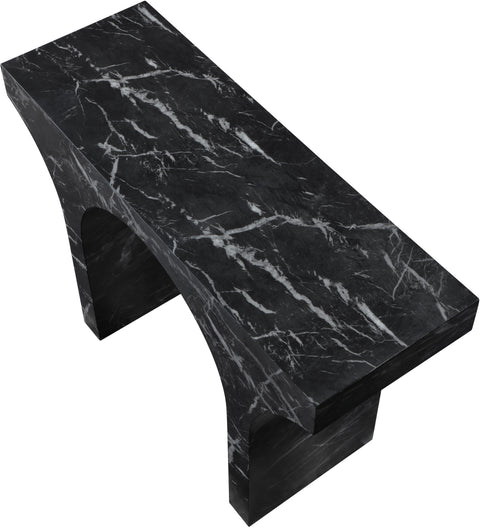Opal Black Marble Finish Console Table, 1 Piece