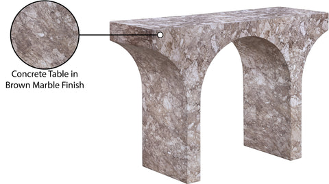 Opal Brown Marble Finish Console Table, 1 Piece