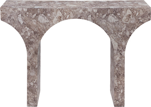 Opal Brown Marble Finish Console Table, 1 Piece