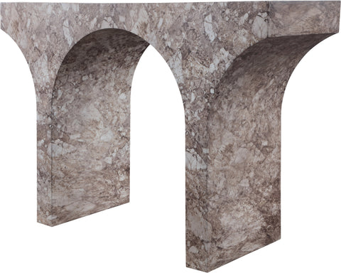 Opal Brown Marble Finish Console Table, 1 Piece