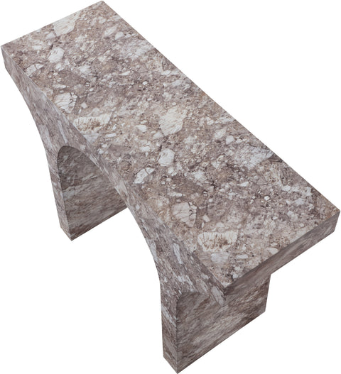 Opal Brown Marble Finish Console Table, 1 Piece