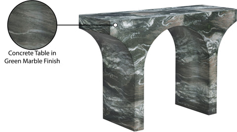 Opal Green Marble Finish Console Table, 1 Piece