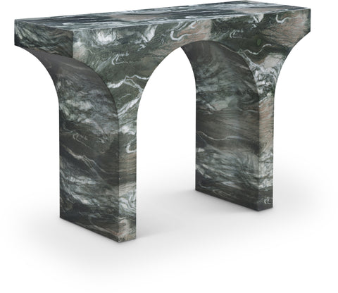Opal Green Marble Finish Console Table, 1 Piece