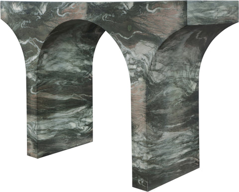 Opal Green Marble Finish Console Table, 1 Piece