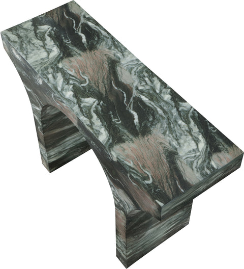 Opal Green Marble Finish Console Table, 1 Piece