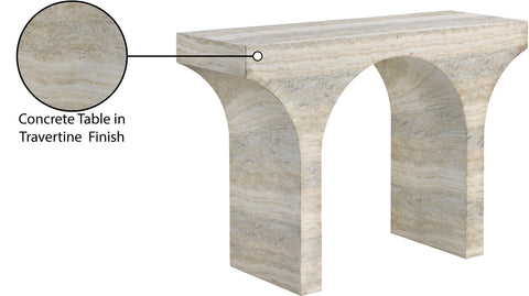 Opal Natural Travertine Finish Console Table, 1 Piece
