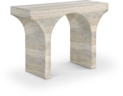 Opal Natural Travertine Finish Console Table, 1 Piece