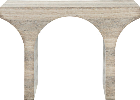 Opal Natural Travertine Finish Console Table, 1 Piece