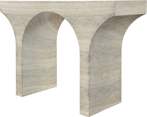 Opal Natural Travertine Finish Console Table, 1 Piece