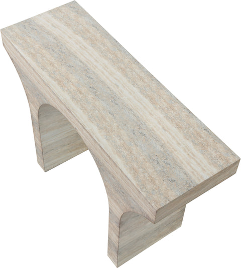 Opal Natural Travertine Finish Console Table, 1 Piece