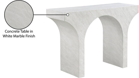 Opal White Marble Finish Console Table, 1 Piece