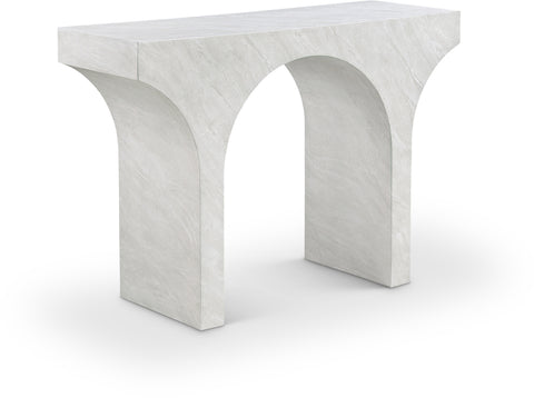 Opal White Marble Finish Console Table, 1 Piece