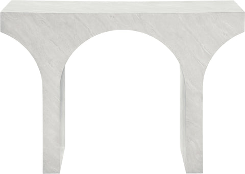 Opal White Marble Finish Console Table, 1 Piece