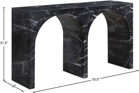 Camden Black Marble Finish Console Table, 1 Piece