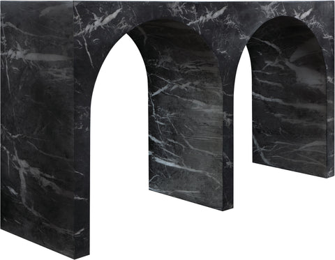 Camden Black Marble Finish Console Table, 1 Piece