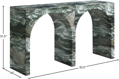 Camden Green Marble Finish Console Table, 1 Piece