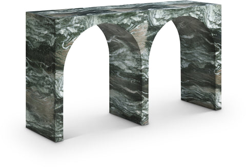 Camden Green Marble Finish Console Table, 1 Piece