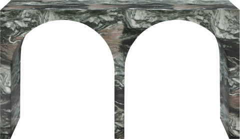 Camden Green Marble Finish Console Table, 1 Piece