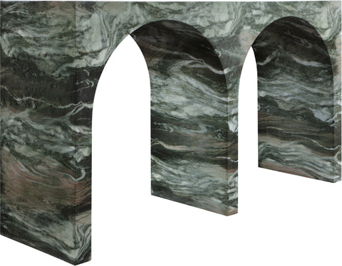 Camden Green Marble Finish Console Table, 1 Piece