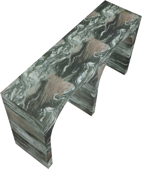 Camden Green Marble Finish Console Table, 1 Piece