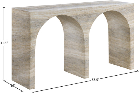 Camden Natural Travertine Finish Console Table, 1 Piece