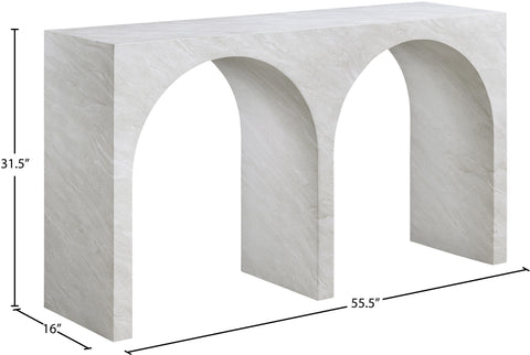 Camden White Marble Finish Console Table, 1 Piece