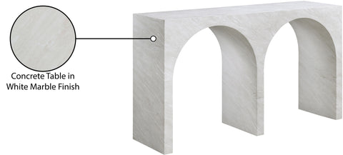 Camden White Marble Finish Console Table, 1 Piece