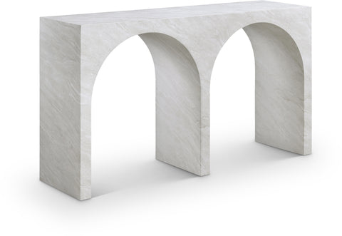 Camden White Marble Finish Console Table, 1 Piece