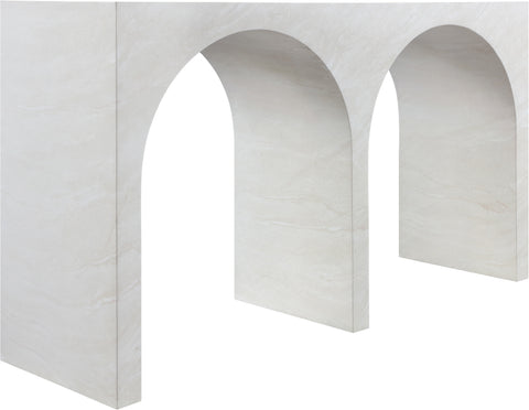 Camden White Marble Finish Console Table, 1 Piece