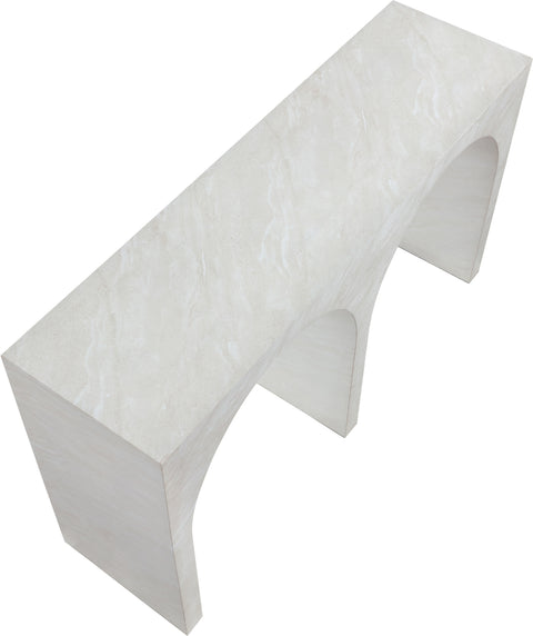 Camden White Marble Finish Console Table, 1 Piece