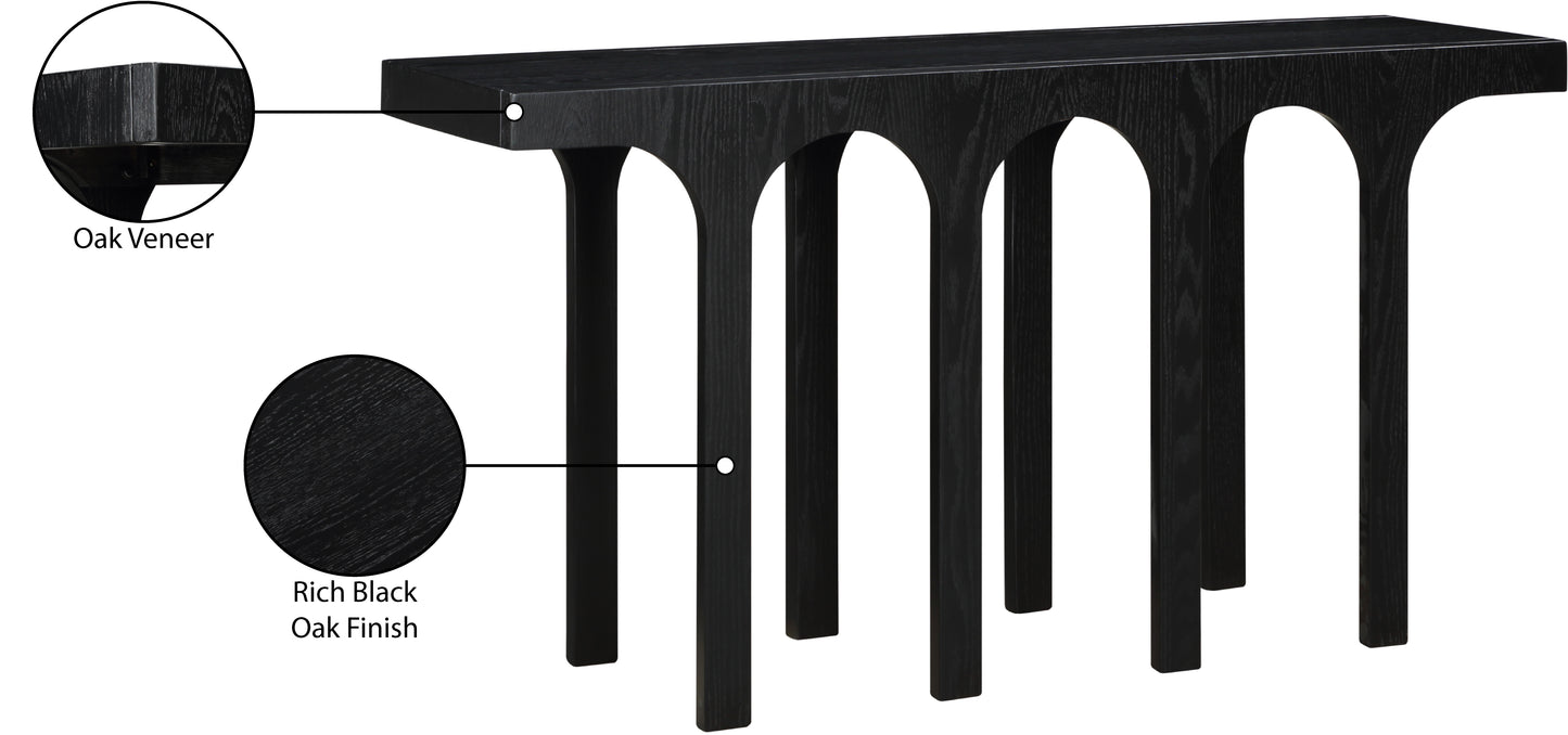 edison black console table