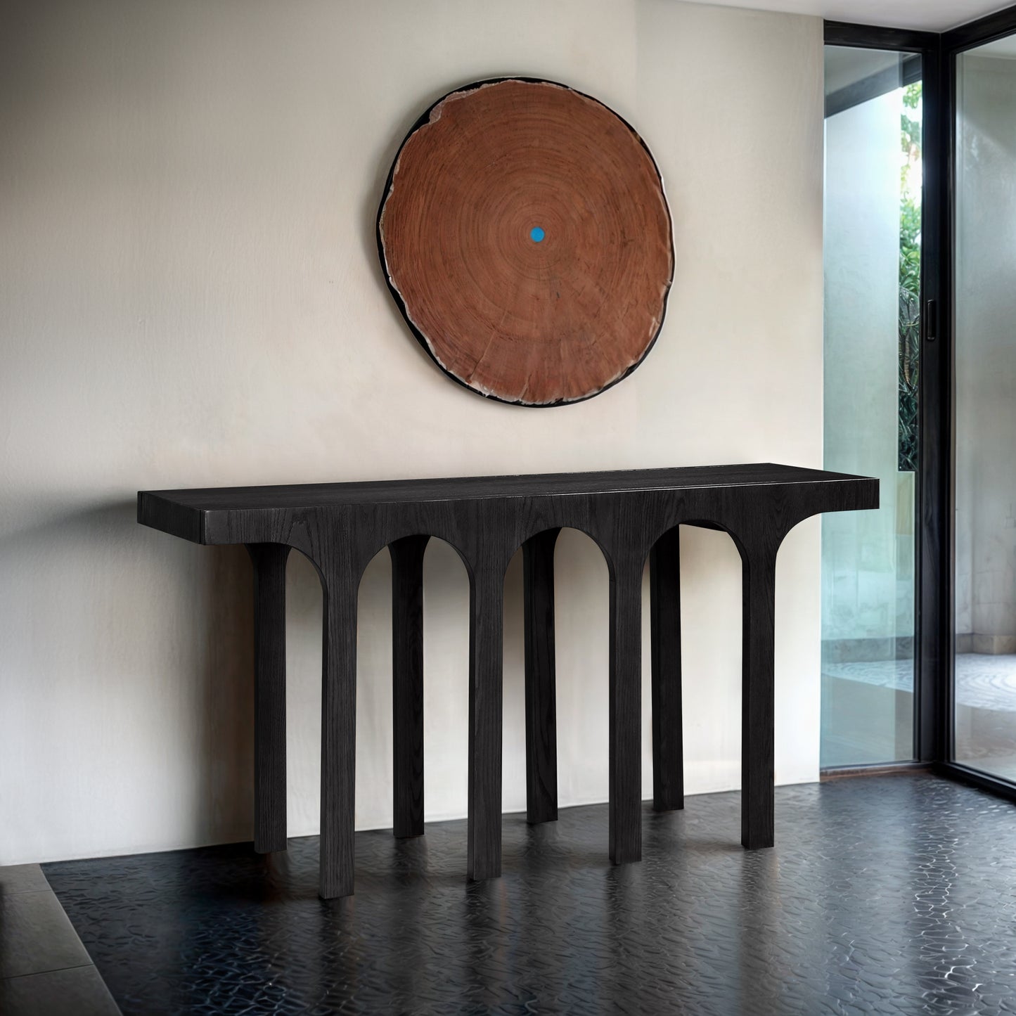 edison black console table